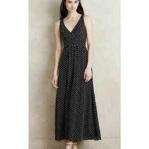 Eva Franco Clipdot Maxi Dress Womens 4 Black White Sleeveless 6308